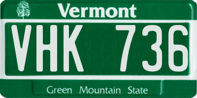 VT license plate VHK736