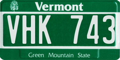 VT license plate VHK743