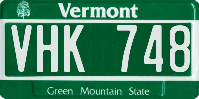 VT license plate VHK748