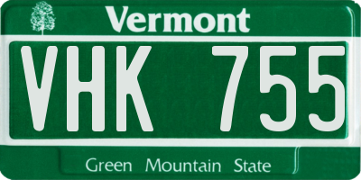 VT license plate VHK755