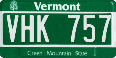 VT license plate VHK757