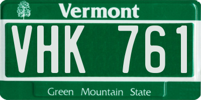 VT license plate VHK761