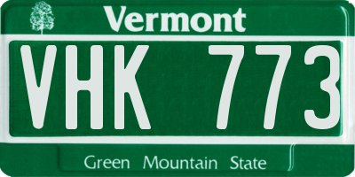 VT license plate VHK773