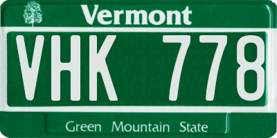 VT license plate VHK778