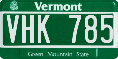 VT license plate VHK785