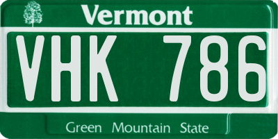 VT license plate VHK786