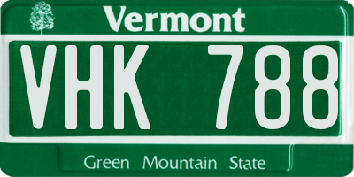 VT license plate VHK788