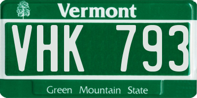 VT license plate VHK793