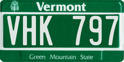 VT license plate VHK797