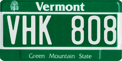 VT license plate VHK808