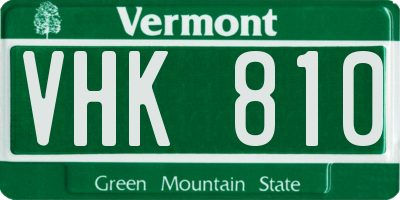 VT license plate VHK810