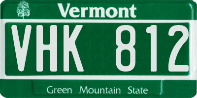 VT license plate VHK812