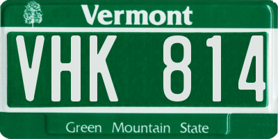 VT license plate VHK814
