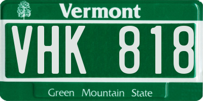 VT license plate VHK818
