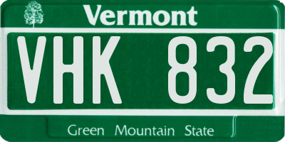 VT license plate VHK832