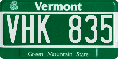VT license plate VHK835
