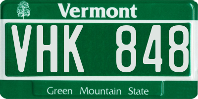 VT license plate VHK848