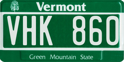 VT license plate VHK860