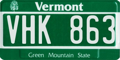 VT license plate VHK863