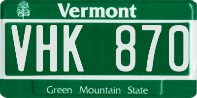 VT license plate VHK870