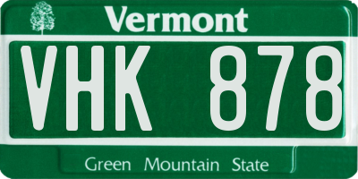 VT license plate VHK878