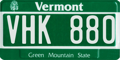 VT license plate VHK880