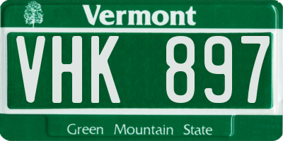 VT license plate VHK897