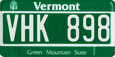 VT license plate VHK898