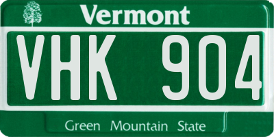 VT license plate VHK904