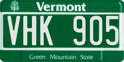 VT license plate VHK905