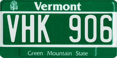 VT license plate VHK906