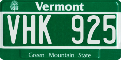 VT license plate VHK925