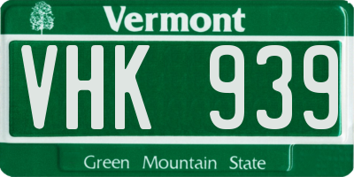 VT license plate VHK939
