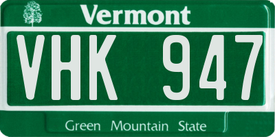 VT license plate VHK947