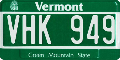 VT license plate VHK949