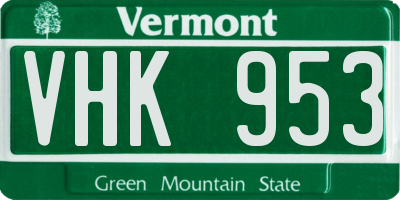 VT license plate VHK953