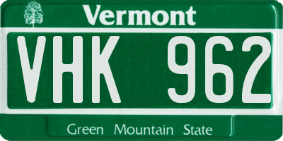 VT license plate VHK962