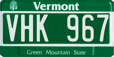 VT license plate VHK967