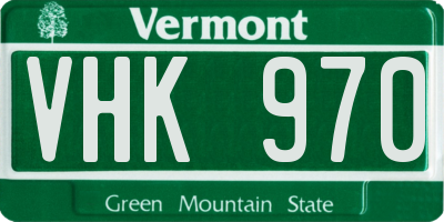 VT license plate VHK970