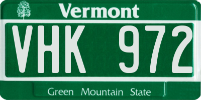 VT license plate VHK972