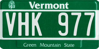 VT license plate VHK977