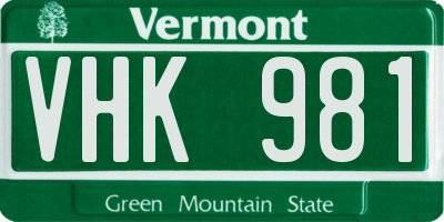 VT license plate VHK981