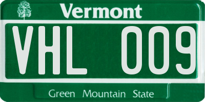 VT license plate VHL009