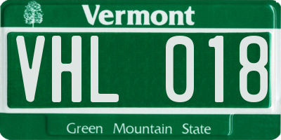VT license plate VHL018