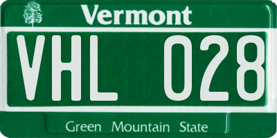 VT license plate VHL028