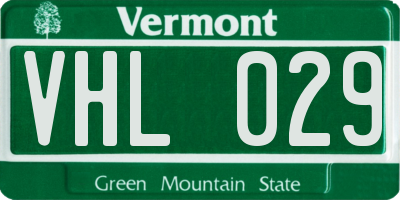 VT license plate VHL029