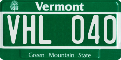 VT license plate VHL040
