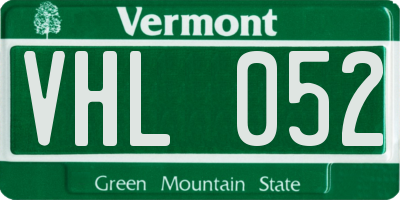 VT license plate VHL052