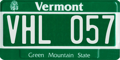 VT license plate VHL057