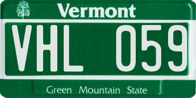 VT license plate VHL059